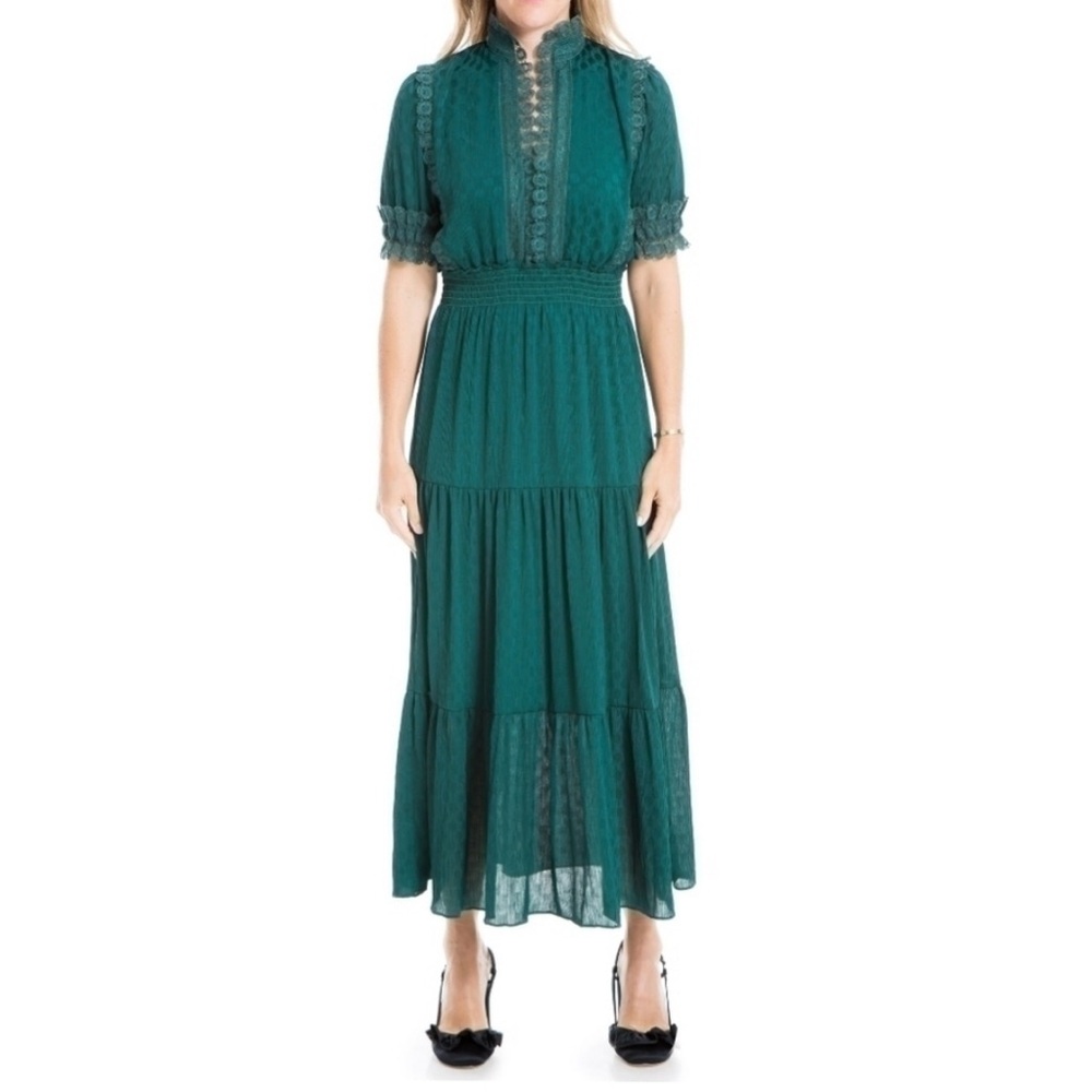 Max Studio lace accent midi dress